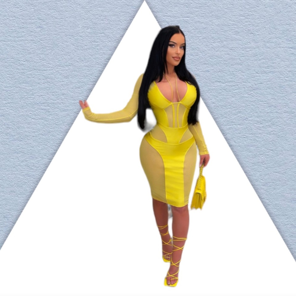 Yellow Party Dress - Picture 2 of 4